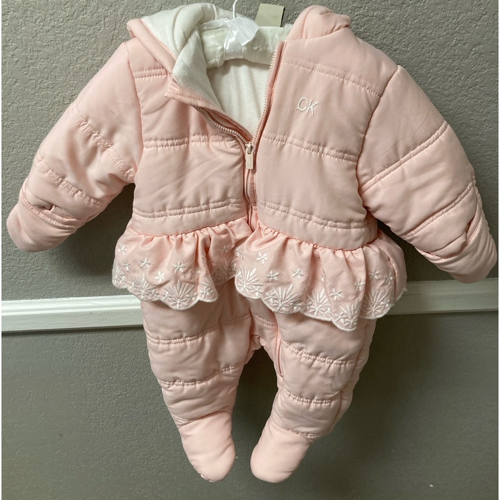 Baby light pink Calvin Klein snow suit